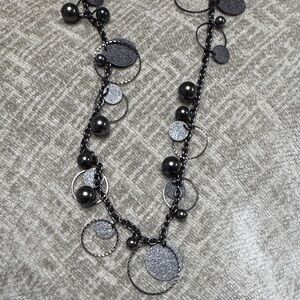 Gunmetal Circle Drop Necklace - Women Jewelry